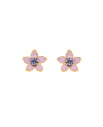 ΣΚΟΥΛΑΡΙΚΙΑ MINI FLORET ΛΙΛΑ ΧΡΥΣΟ Σκουλαρίκια