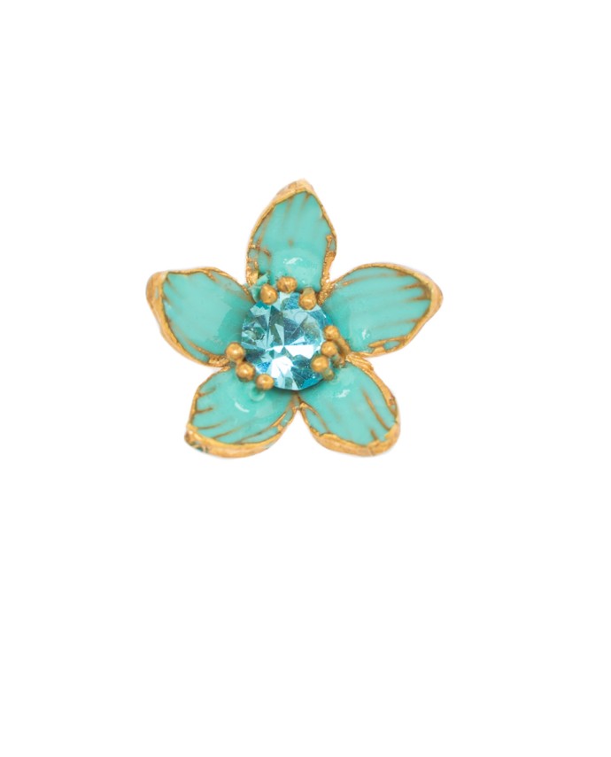 ΣΚΟΥΛΑΡΚΙΑ MINI FLORET ΤΥΡΚΟΥΑΖ ΧΡΥΣΟ Σκουλαρίκια