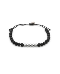 ΑΝΤΡΙΚΟ ΒΡΑΧΙΟΛΙ FIVE BEADS SILVER