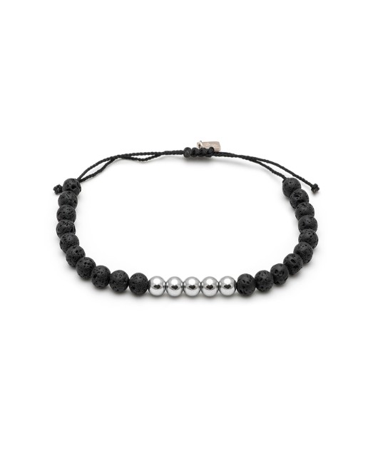 ΑΝΤΡΙΚΟ ΒΡΑΧΙΟΛΙ FIVE BEADS SILVER