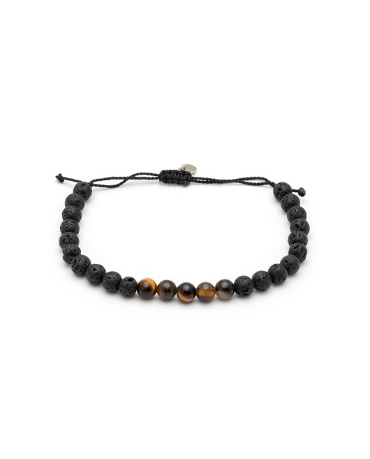 ΑΝΤΡΙΚΟ ΒΡΑΧΙΟΛΙ FIVE BEADS ΜΑΤΙ ΤΙΓΡΗΣ