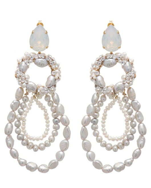 ΣΚΟΥΛΑΡΙΚΙΑ CHANDELIER PEARL ΧΡΥΣΟ Γάμος