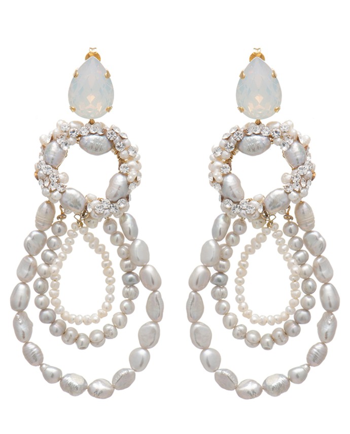 ΣΚΟΥΛΑΡΙΚΙΑ CHANDELIER PEARL ΧΡΥΣΟ Γάμος