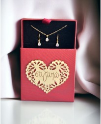 LOVE BOX ΣΕΤ ΚΟΣΜΗΜΑΤΩΝ WHITE DROP ZIRCONS