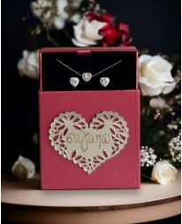 LOVE BOX ΣΕΤ ΚΟΣΜΗΜΑΤΩΝ ΚΑΡΔΙΕΣ ΜΕ ΖΙΡΓΚΟΝ