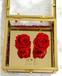 Γυάλινο κουτί με δύο Forever Roses Forever Roses