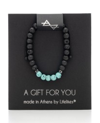 Αντρικό Βραχιόλι Five Beads Turquoise Lava