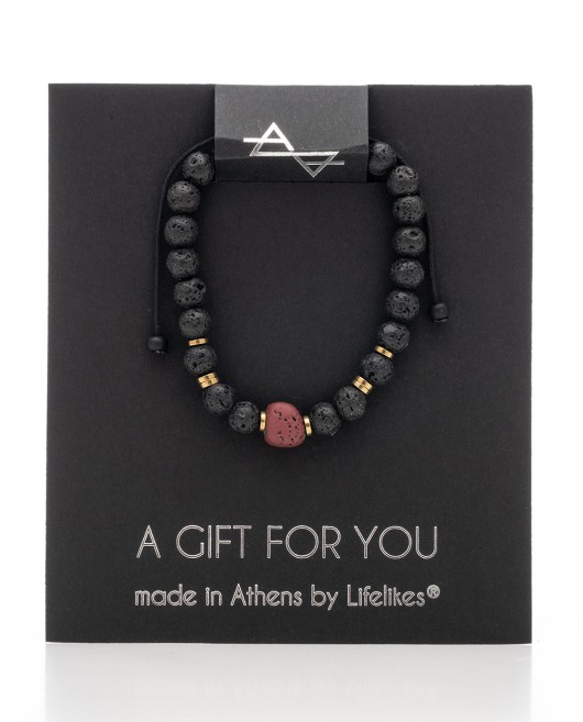 Αντρικό Βραχιόλι One Bead Red Lava