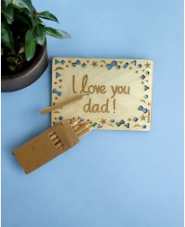 Ξύλινη Κάρτα I Love you Dad Δώρα