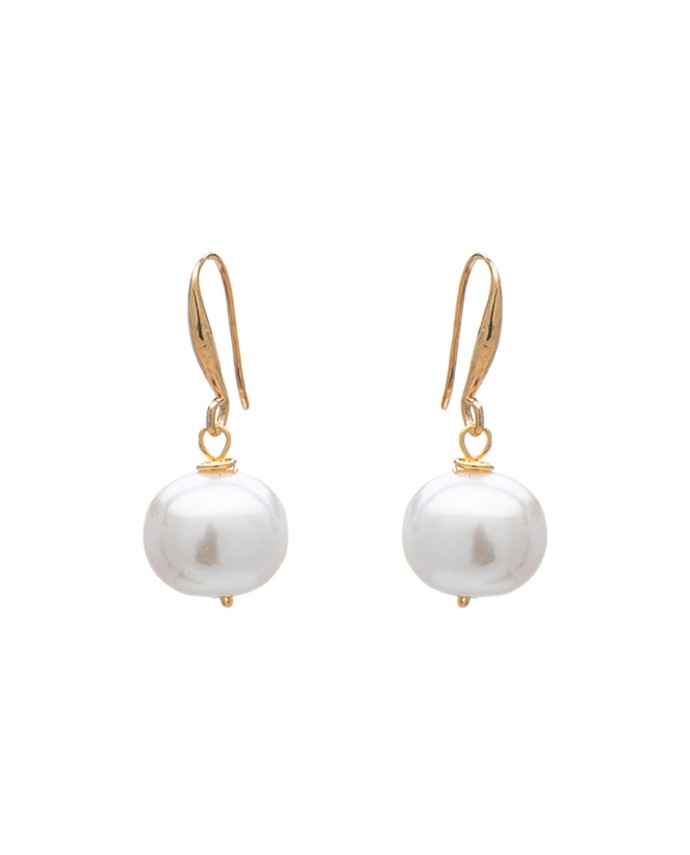 Σκουλαρίκια Pearl Sphere Χρυσό Λευκό