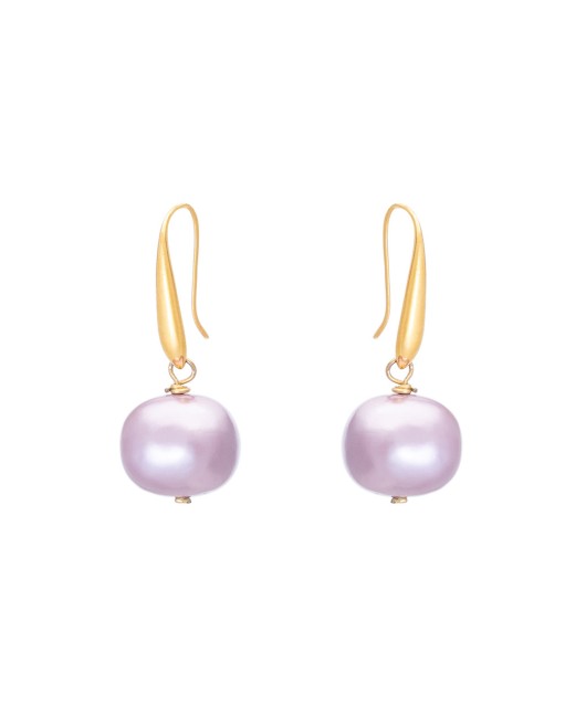 Σκουλαρίκια Pearl Sphere Χρυσό Μωβ