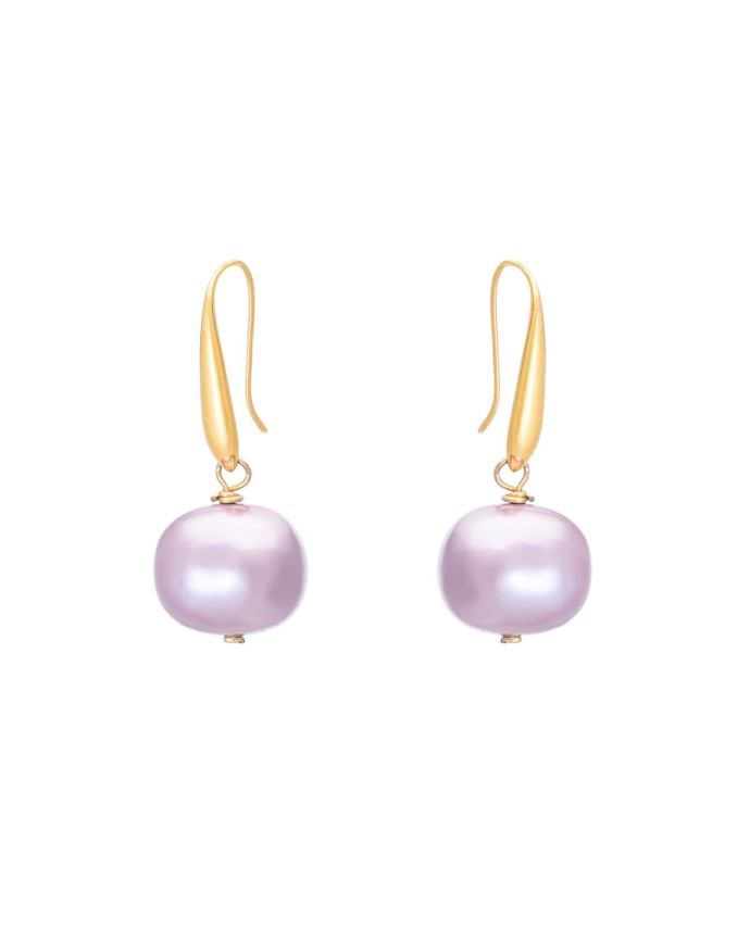 Σκουλαρίκια Pearl Sphere Χρυσό Μωβ