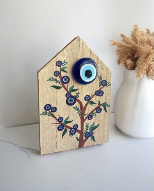 Σουβενίρ Ξύλινο Γούρι Blue Eye Tree