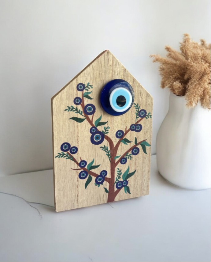 Σουβενίρ Ξύλινο Γούρι Blue Eye Tree