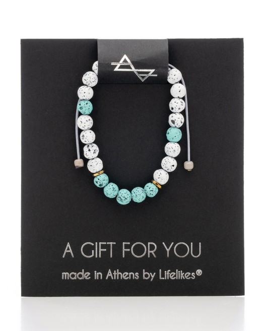 Αντρικό Βραχιόλι Lava White & Turquoise Ανδρικά