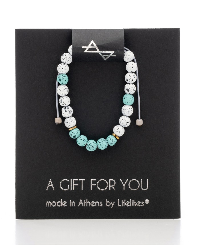 Αντρικό Βραχιόλι Lava White & Turquoise