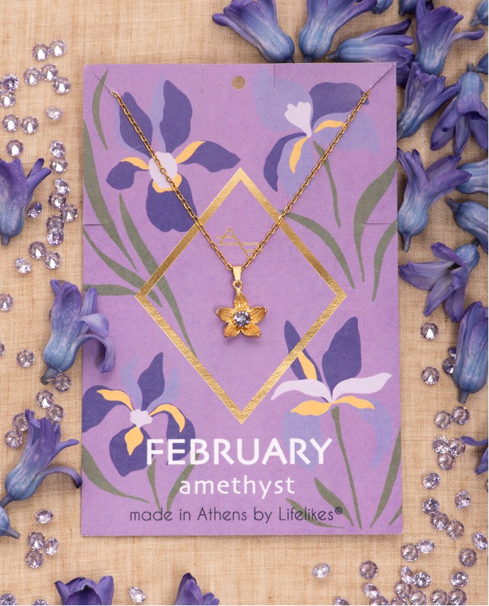 ΚΟΛΙΕ BIRTHSTONE FEBRUARY Κολιέ