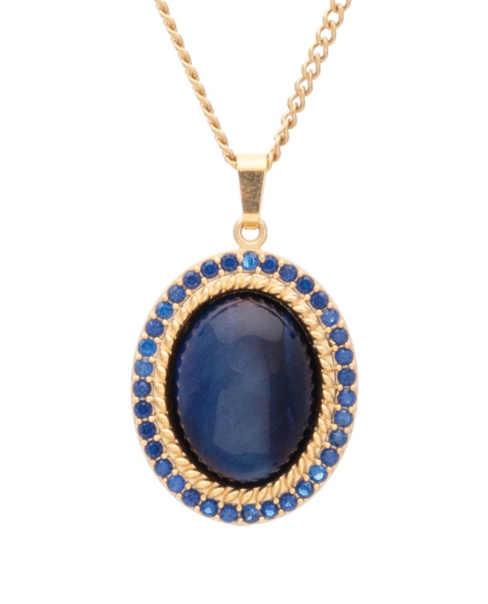 ΚΟΛΙΕ ZIRCONIA STONE ΧΡΥΣΟ ΜΠΛΕ Κολιέ