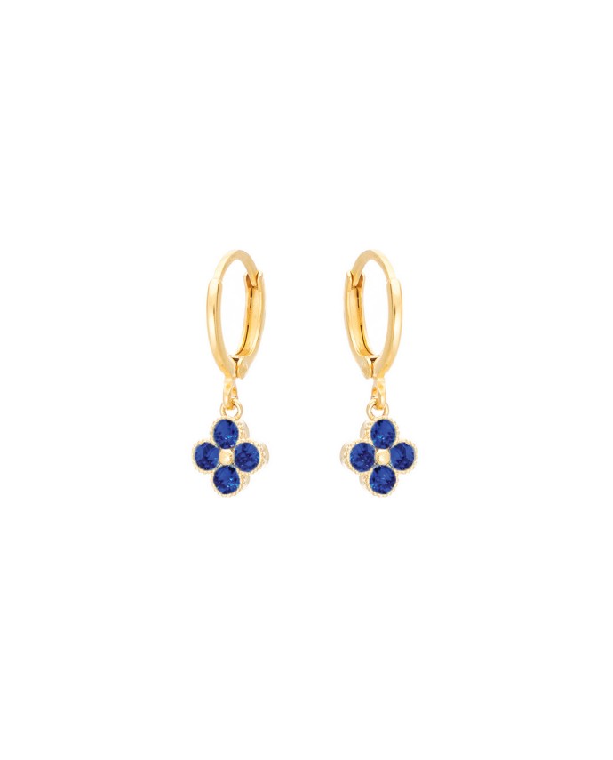 Σκουλαρίκια Κρικάκια Flower Zircon Μπλε Ρουά Σκουλαρίκια