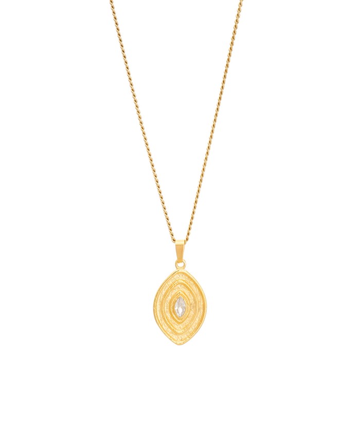 Κολιέ Zircon Leaf Λευκό Κολιέ