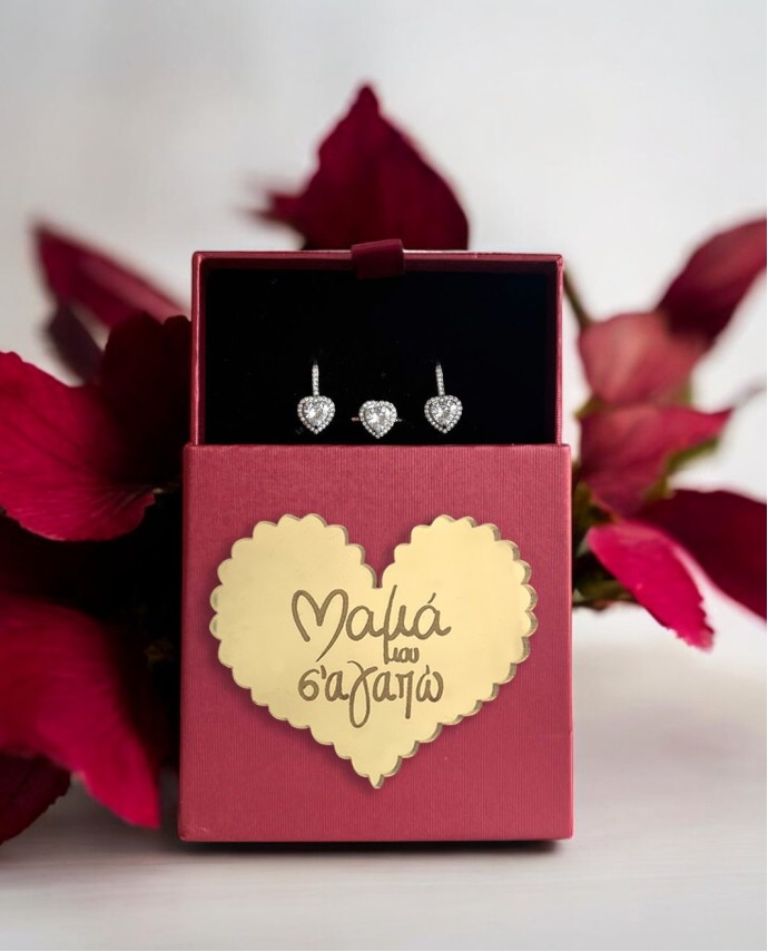Mother's Box Σετ Κοσμημάτων Exclusive Hearts Ασημί Δώρα