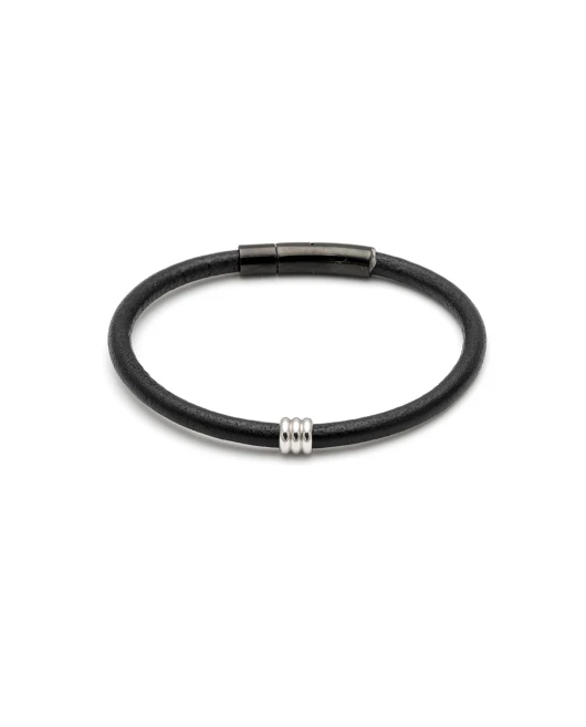 ΑΝΔΡΙΚΟ ΒΡΑΧΙΟΛΙ LEATHER CUFF BLACK Ανδρικά
