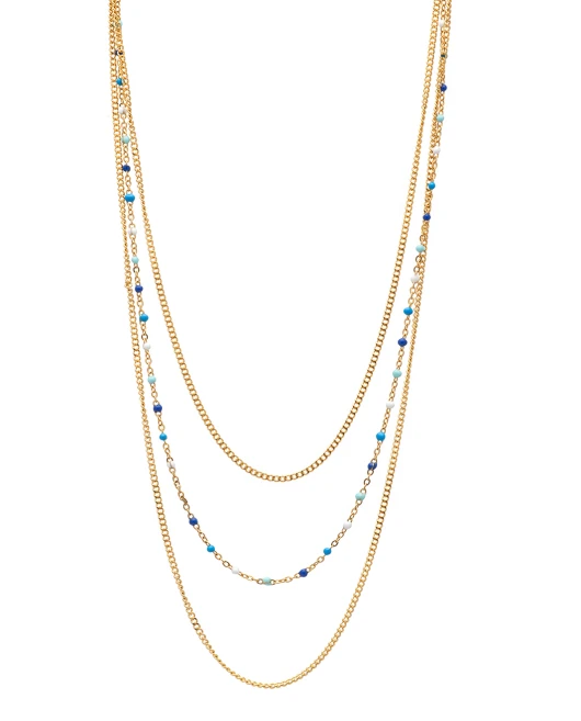 ΚΟΛΙΕ TRIPLE BLUE SHADES Κολιέ