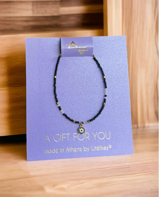 A GIFT FOR YOU - ΜΑΤΙ ΜΑΥΡΟ ΜΕ ΖΙΡΓΚΟΝ ΒΡΑΧΙΟΛΙ 