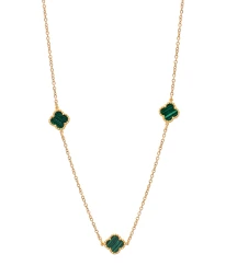 ΚΟΛΙΕ THREE  ROYAL FLOWER  SMALL ΠΡΑΣΙΝΟ ΧΡΥΣΟ Κολιέ
