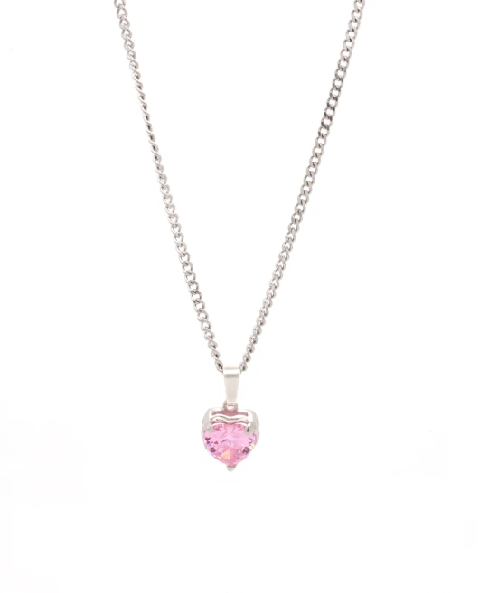 ΚΟΛΙΕ LOVE ZIRCON ΡΟΖ ΑΣΗΜΙ Κολιέ