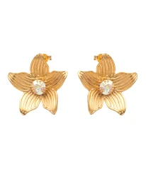 ΣΚΟΥΛΑΡΙΚΙΑ CRYSTAL FLOWER ΧΡΥΣΟ Σκουλαρίκια