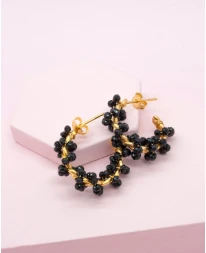 ΣΚΟΥΛΑΡΙΚΙΑ BLACK ONYX SPIRAL Σκουλαρίκια