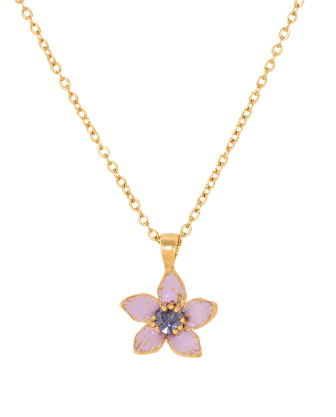ΚΟΛΙΕ MINI FLORET ΛΙΛΑ ΧΡΥΣΟ Κολιέ