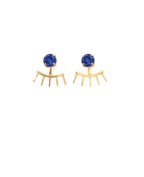 ΣΚΟΥΛΑΡΙΚΙΑ EYELASHES FRONT/BACK ΧΡΥΣΟ ΜΠΛΕ Σκουλαρίκια