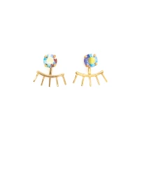 ΣΚΟΥΛΑΡΙΚΙΑ EYELASHES FRONT/BACK ΧΡΥΣΟ ΠΟΛΥΧΡΩΜΟ Σκουλαρίκια