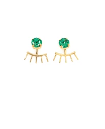 ΣΚΟΥΛΑΡΙΚΙΑ EYELASHES FRONT/BACK ΧΡΥΣΟ ΠΡΑΣΙΝΟ Σκουλαρίκια