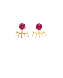 ΣΚΟΥΛΑΡΙΚΙΑ EYELASHES FRONT/BACK ΧΡΥΣΟ ΡΟΖ Σκουλαρίκια
