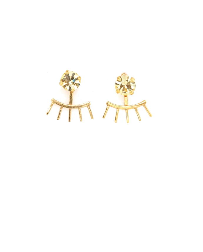 ΣΚΟΥΛΑΡΙΚΙΑ EYELASHES FRONT/BACK ΧΡΥΣΟ ΧΡΥΣΟ Σκουλαρίκια