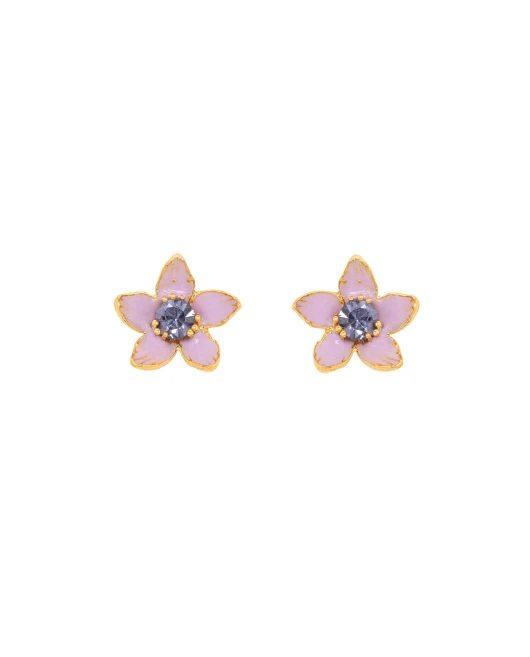 ΣΚΟΥΛΑΡΙΚΙΑ MINI FLORET ΛΙΛΑ ΧΡΥΣΟ Σκουλαρίκια