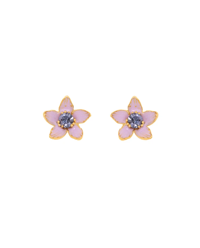 ΣΚΟΥΛΑΡΙΚΙΑ MINI FLORET ΛΙΛΑ ΧΡΥΣΟ Σκουλαρίκια