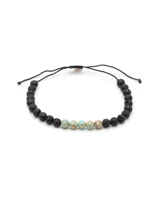 ΑΝΤΡΙΚΟ ΒΡΑΧΙΟΛΙ FIVE BEADS TΥΡΚΟΥΑΖ Ανδρικά