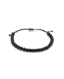 ΑΝΤΡΙΚΟ ΒΡΑΧΙΟΛΙ FIVE BEADS ΜΑΥΡΟΣ ΟΝΥΧΑΣ Ανδρικά
