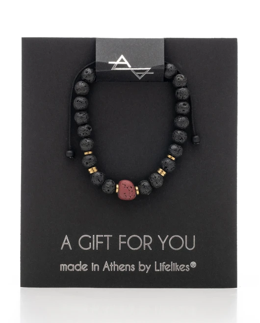Αντρικό Βραχιόλι One Bead Red Lava