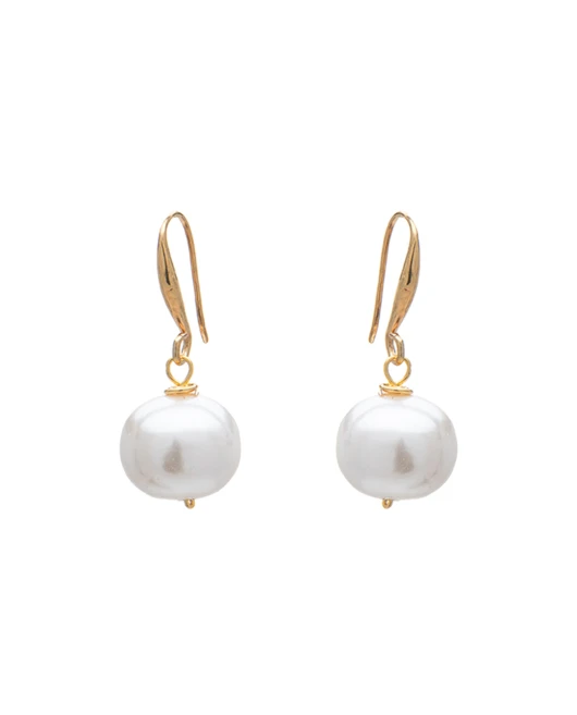 Σκουλαρίκια Pearl Sphere Χρυσό Λευκό