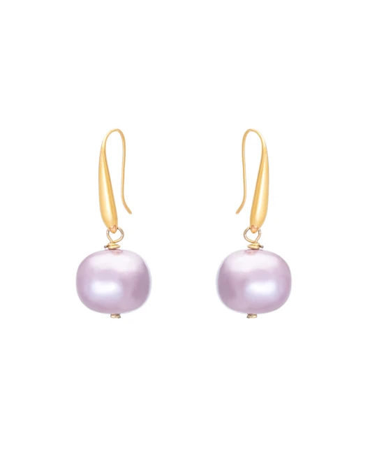 Σκουλαρίκια Pearl Sphere Χρυσό Μωβ