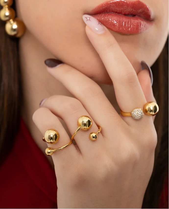 ΔΑΧΤΥΛΙΔΙ GOLDEN BALLS ZIRCON Κοσμήματα