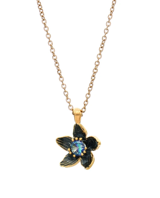 ΚΟΛΙΕ MINI FLORET ΜΑΥΡΟ ΧΡΥΣΟ Κολιέ