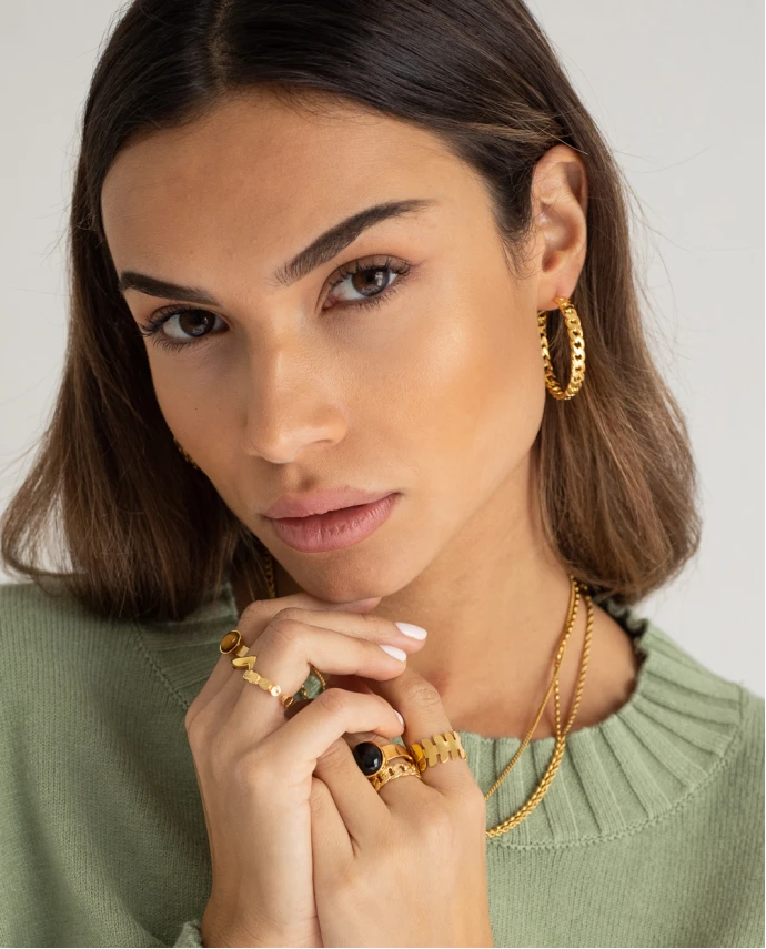ΣΚΟΥΛΑΡΙΚΙΑ CHAIN HOOPS M ΧΡΥΣΟ Σκουλαρίκια