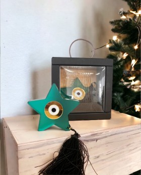 Γουράκι Αστέρι με Μάτι Σμαραγδί Plexiglass Επιτραπέζιο