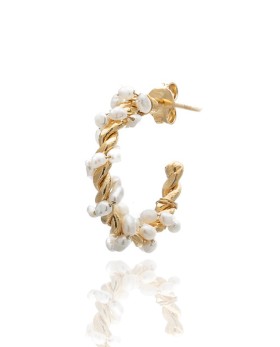 Σκουλαρίκια Pearl Spiral με πέρλες